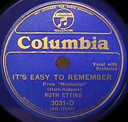 78-It's Easy To Remember-Columbia 3031-D